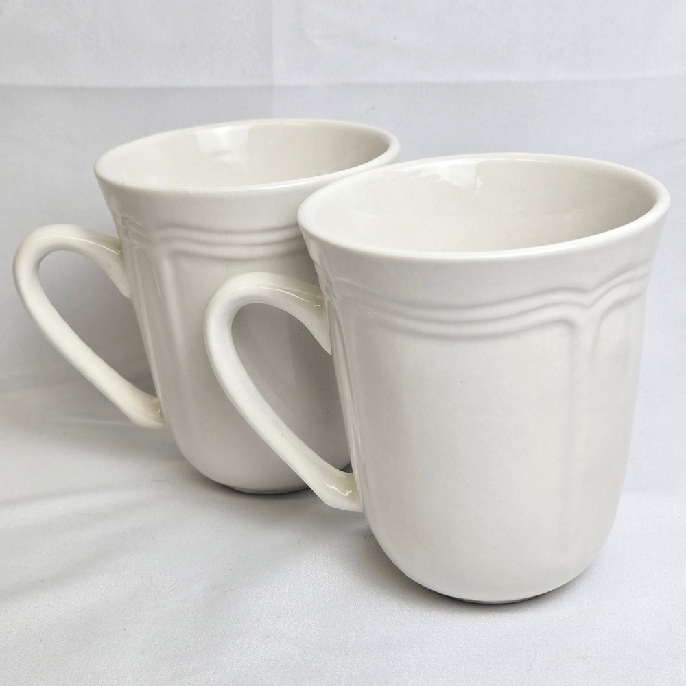 Set of 2 Thomson Pottery Bianca Coffee Mug, White,‎ Microwave & Dishwasher Safe
